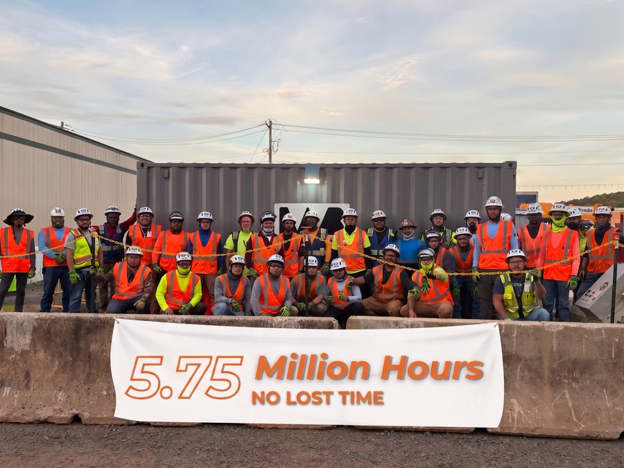 Wayne Brothers Celebrates 5.75 Million Work Hours Without a Lost Time Accident