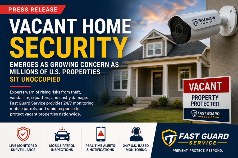 Vacant Home Security Emerges as Growing Concern as Millions of U.S. Properties Sit Unoccupied