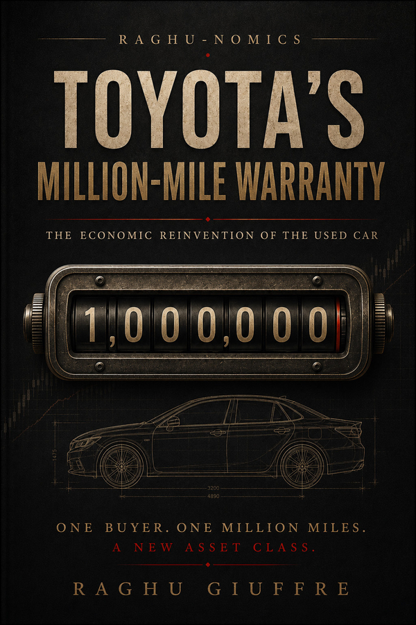 Author Raghu Giuffre Releases Toyota’s Million-Mile Warranty and Introduces Four New Raghu-nomics Economic Titles