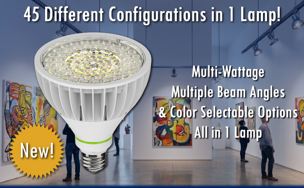 New PAR38 LED Retrofit Lamp Offers 45 Lighting Configurations in a Single Lamp