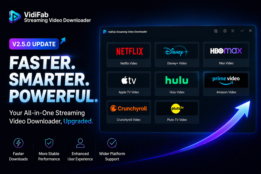 VidiFab Streaming Video Downloader V2.5.0 Adds Crunchyroll and Pluto TV Support, Offering 30% Off for New Users